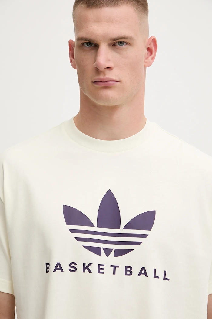 adidas Originals t-shirt Originals Basketball Courtside Tee beżowy JW6640