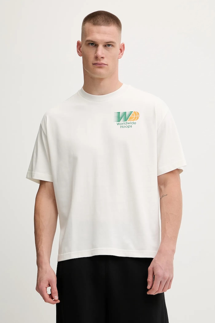 Odzież adidas Originals T-shirt Glbl Hoops Tee JW6650 beżowy