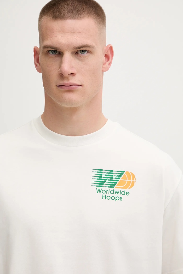 T-shirt Glbl Hoops Tee adidas Originals JW6650 beżowy