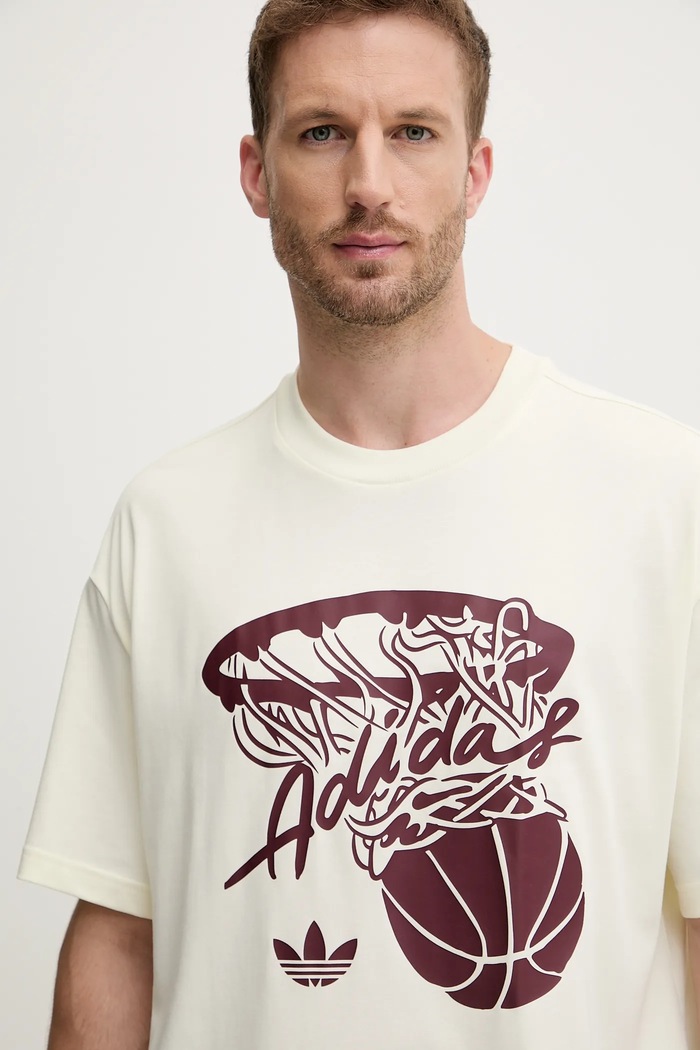 adidas Originals t-shirt Hot Shot Tee beżowy JY3651