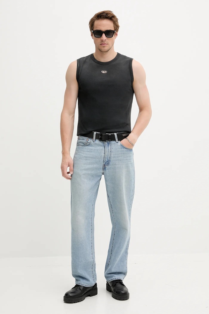 Βαμβακερό μπλουζάκι Diesel T-BRICO-NEW A19632.0CHBI μαύρο AW25