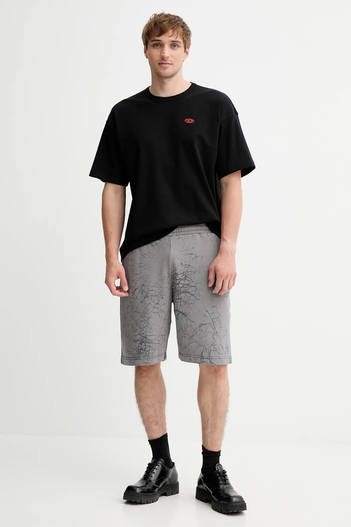 Diesel t-shirt bawełniany T-BOXT-T6 A18535.0AIJU czarny AW25
