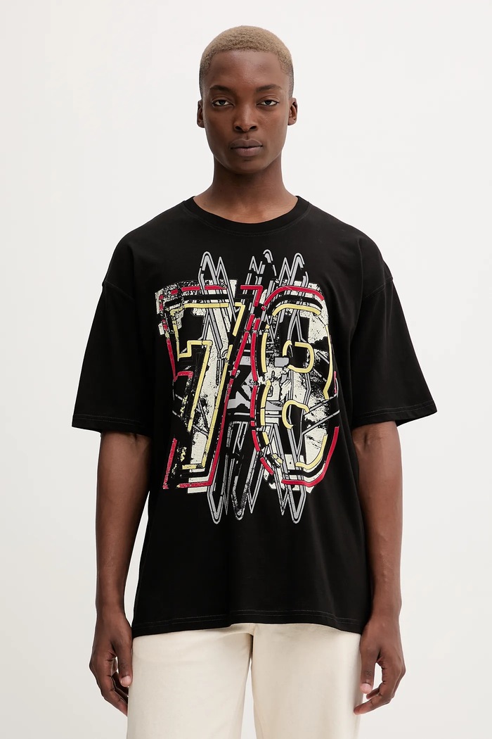 Diesel t-shirt bawełniany T-BOXT-T8 nadruk czarny A18661.0QIAM