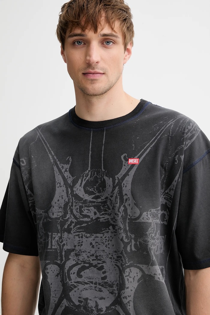 Diesel t-shirt bawełniany T-BOXT-T13 szary A19314.0KIBW