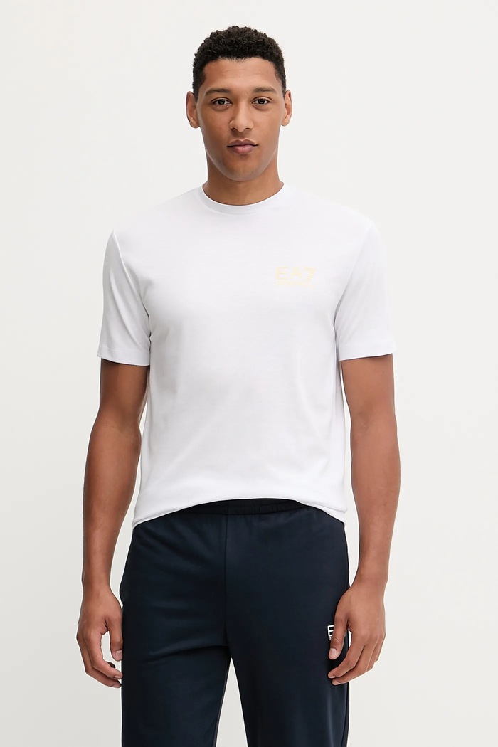Tričko EA7 Emporio Armani jednofarebný biela AF13739.7M000666