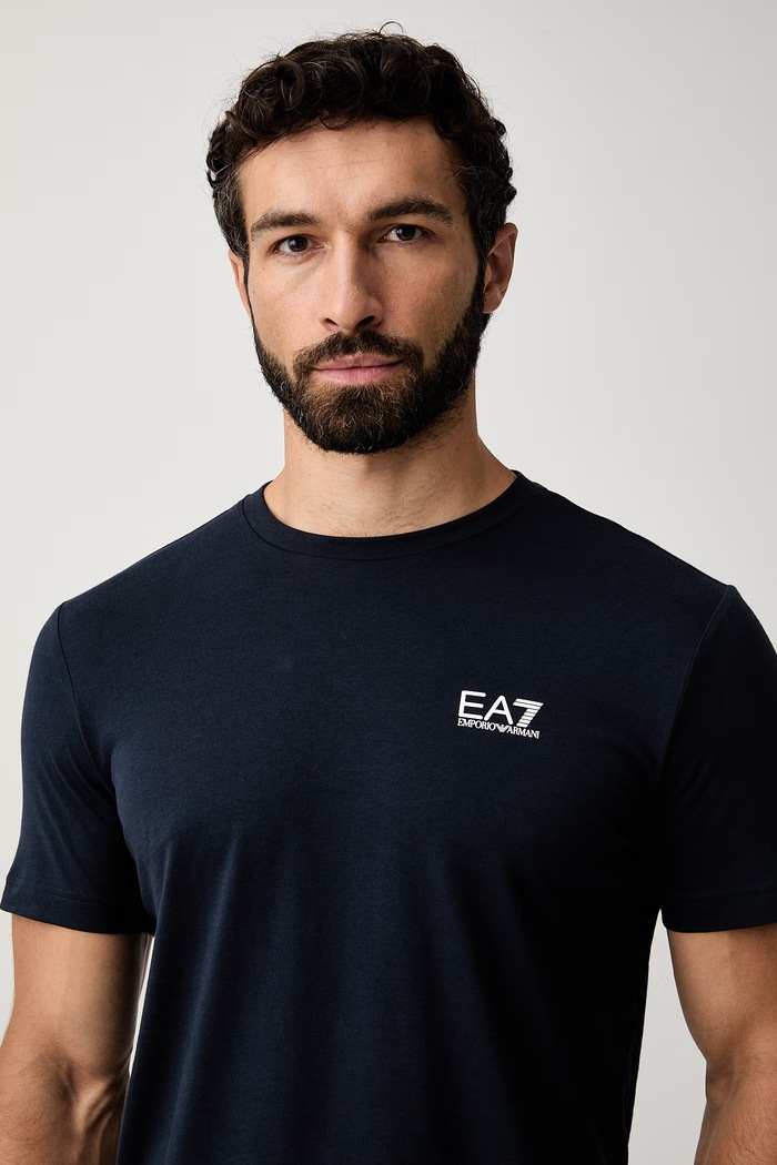 EA7 Emporio Armani T-shirt basic męski bawełniany granatowy PJVPZ.8NPT25