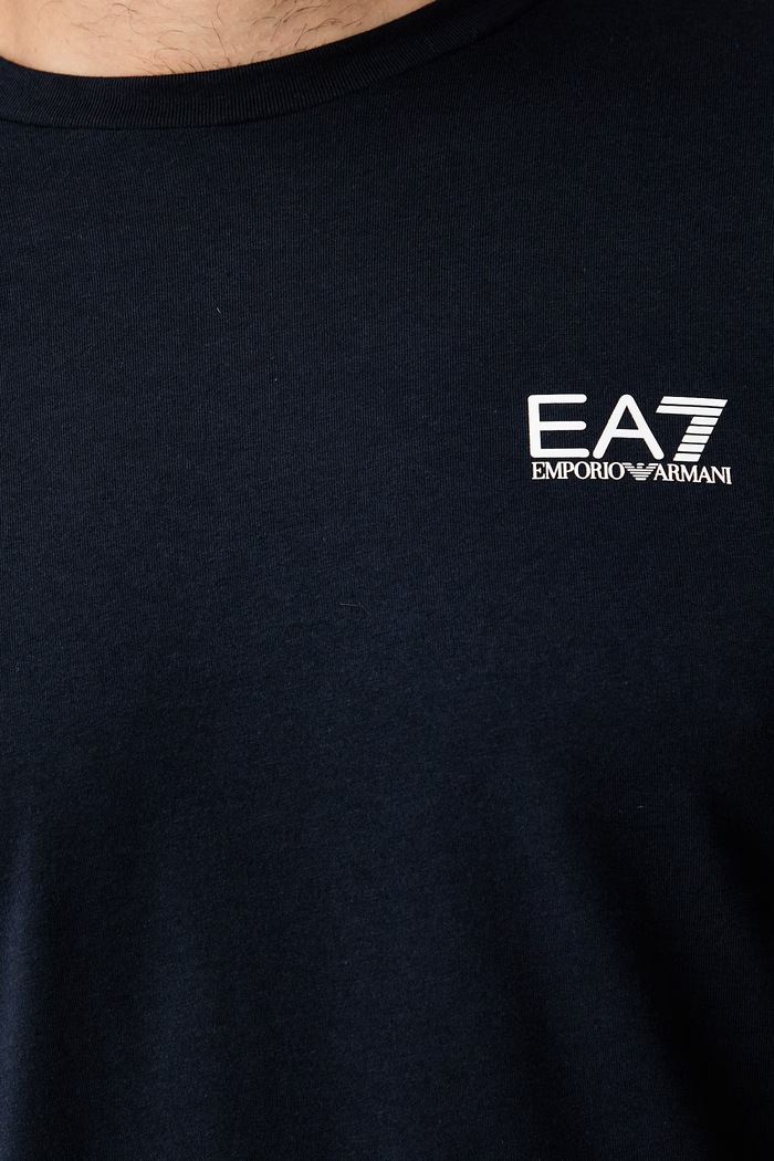 EA7 Emporio Armani T-shirt basic męski bawełniany PJVPZ.8NPT25 granatowy