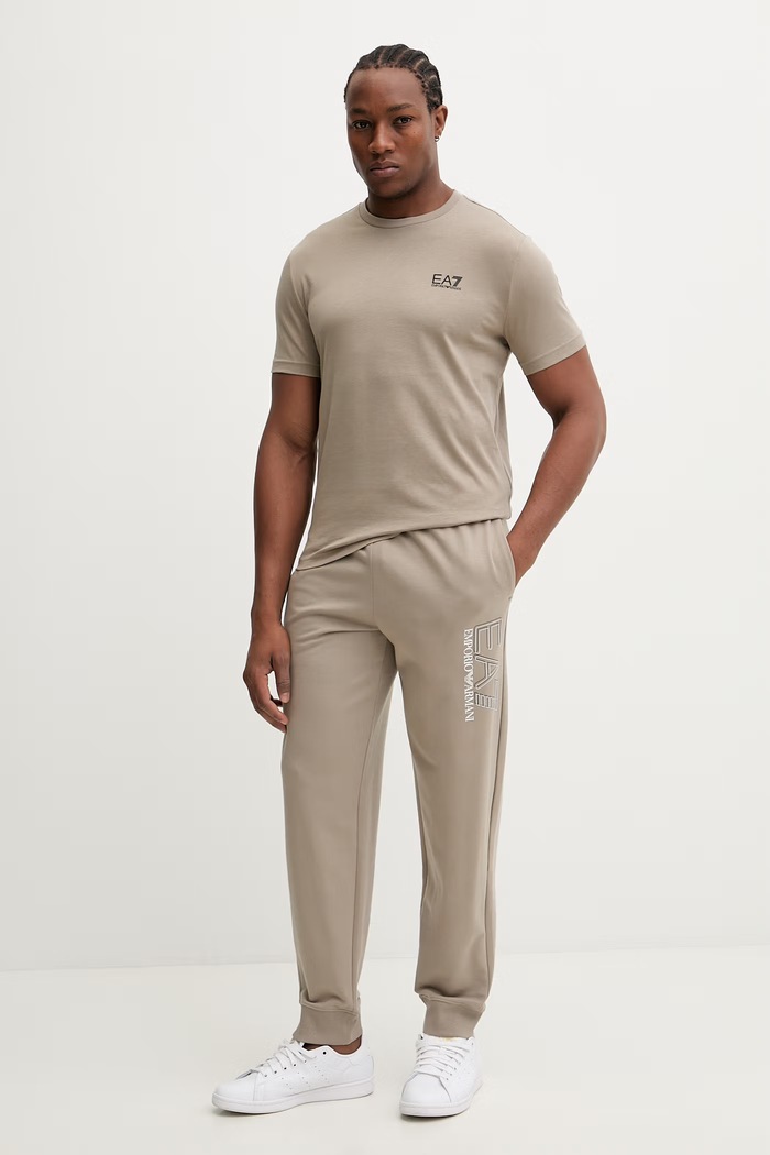 Bavlnené tričko EA7 Emporio Armani PJVPZ.8NPT25 béžová SS26