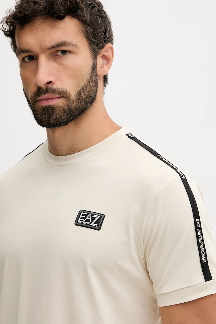 Bavlnené tričko EA7 Emporio Armani béžová AF10375.7M000956