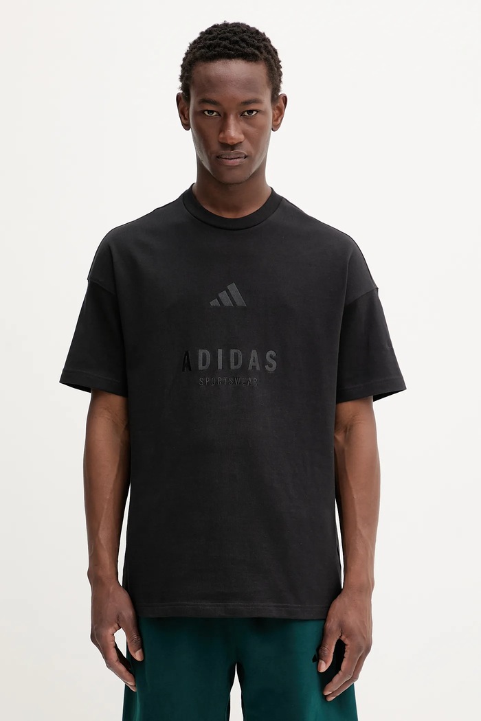 adidas t-shirt bawełniany All SZN aplikacja czarny JL6549