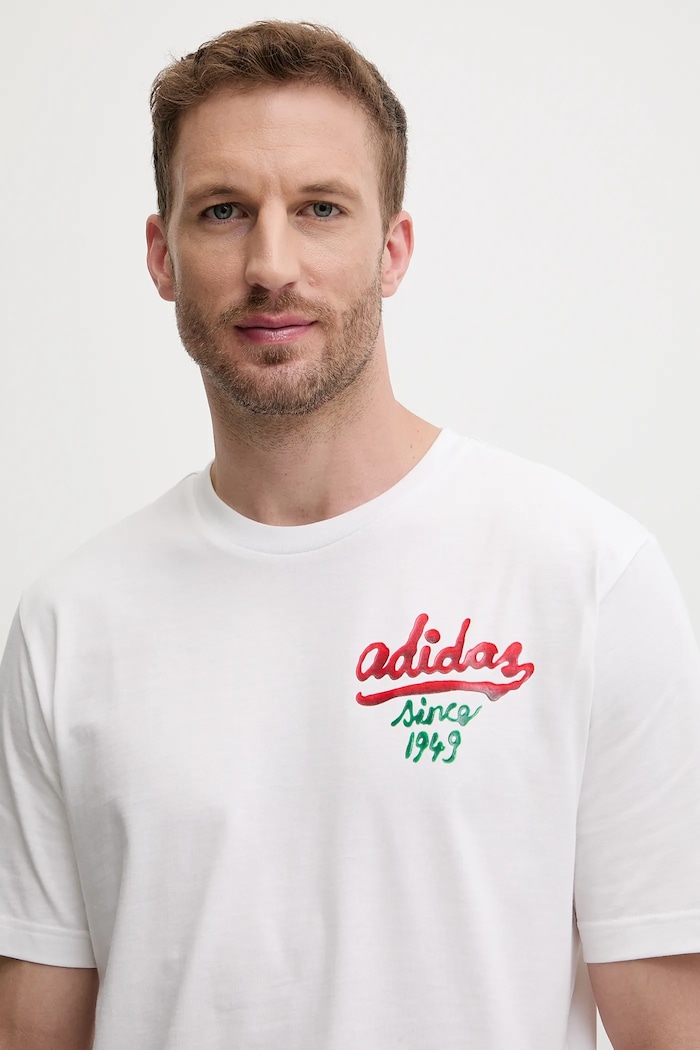 Odzież adidas t-shirt bawełniany Food Sauce Graphic Tee JM6464 biały