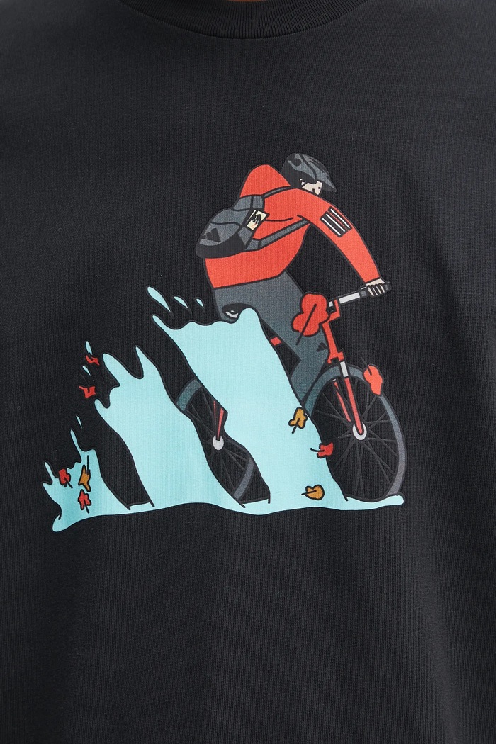 adidas t-shirt bawełniany Doodle Hunt Bike Graphic T-Shirt JM6495 czarny