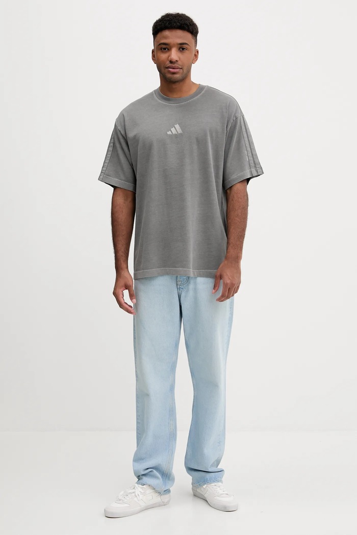 Βαμβακερό μπλουζάκι adidas All SZN JN0611 γκρί SS26