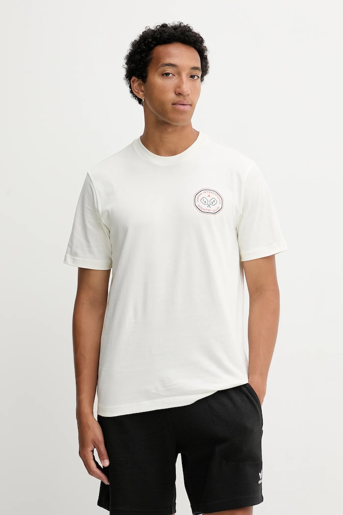 Ruházat adidas pamut póló Country Club Scenic Graphic Tee JN2512 bézs
