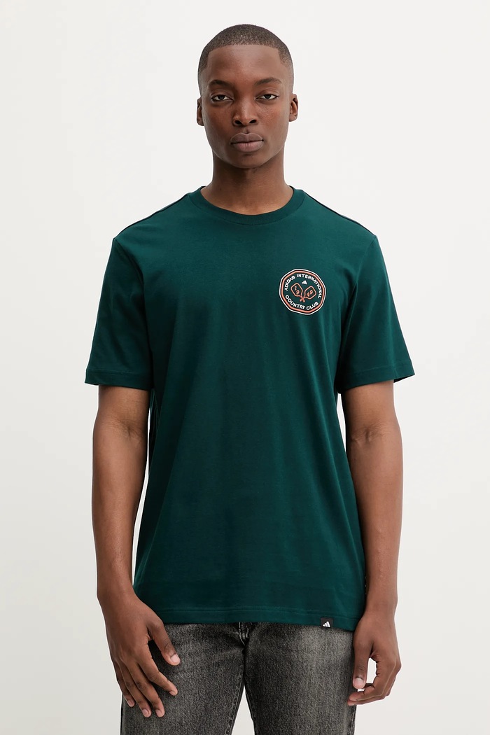 Ρούχα Βαμβακερό μπλουζάκι adidas Club Scenic JV8447 πράσινο
