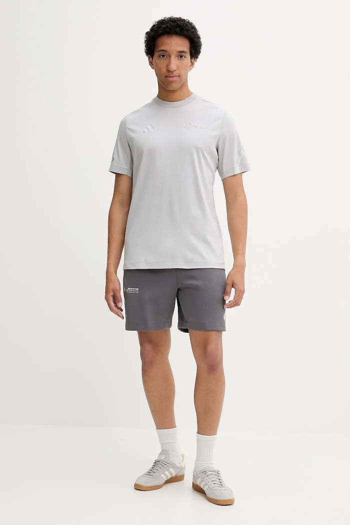 adidas t-shirt bawełniany x Mercedes JW3481 szary AW25