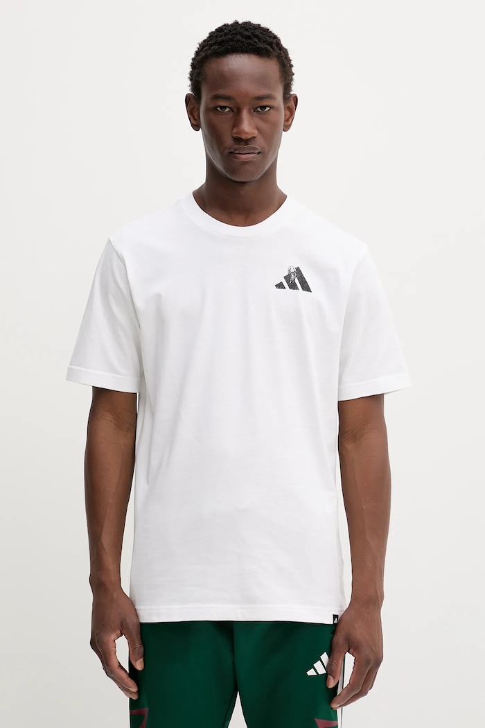 Odzież adidas T-shirt bawełniany JY1828 biały