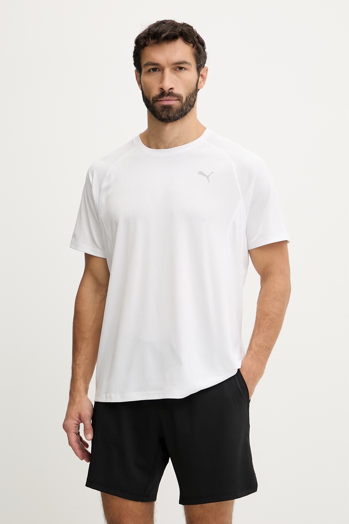 Tréningové tričko Puma potlač biela 526600