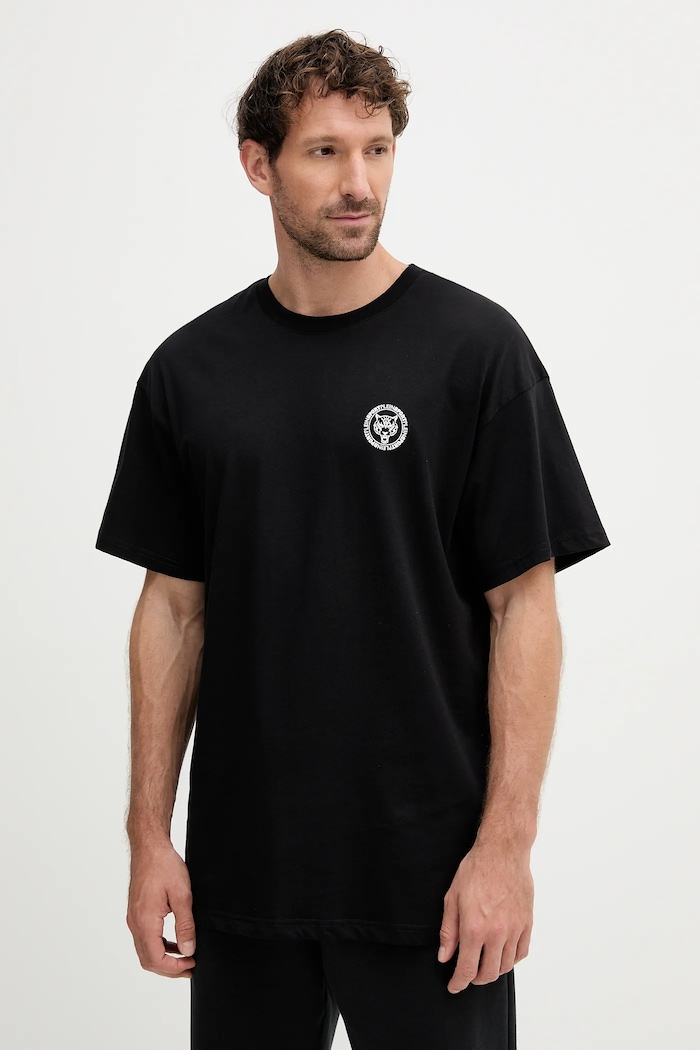 PLEIN SPORT tricou din bumbac print negru PAEC.MTK8324.STE001N