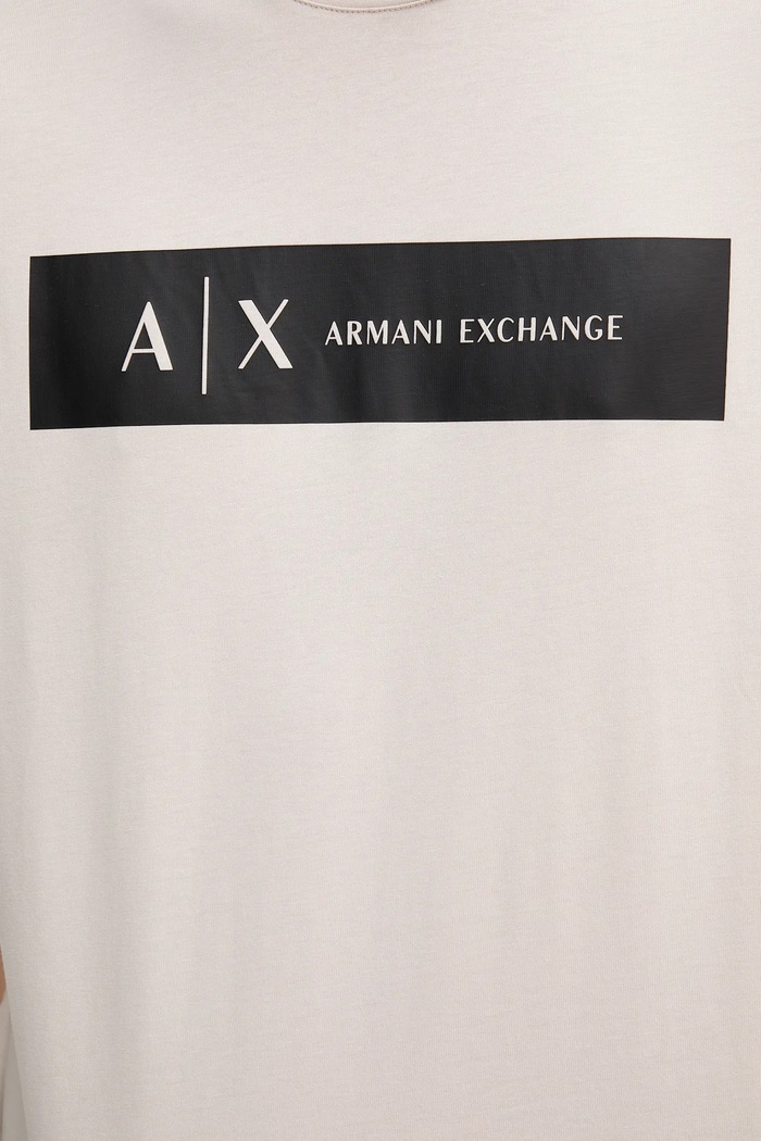 T-shirt bawełniany Armani Exchange beżowy XM001425.AF10361