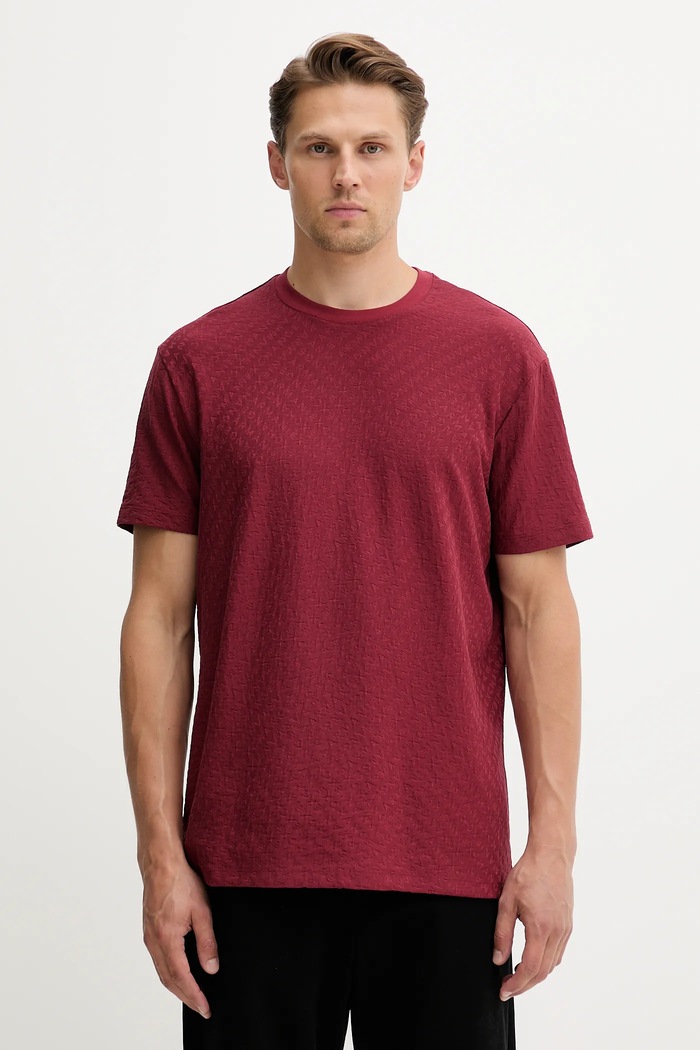 Bavlnené tričko Armani Exchange regular burgundské XM001431.AF10337