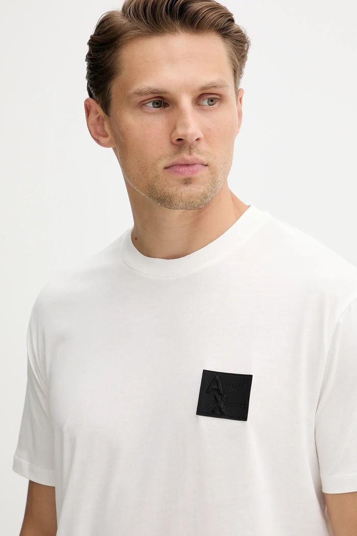 T-shirt bawełniany Armani Exchange XM001456.AF10358 beżowy