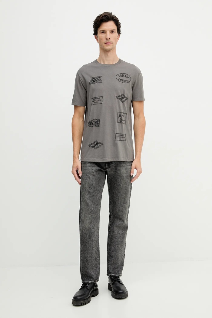Bavlněné tričko Armani Exchange XM001899.AF16283 šedá AW25
