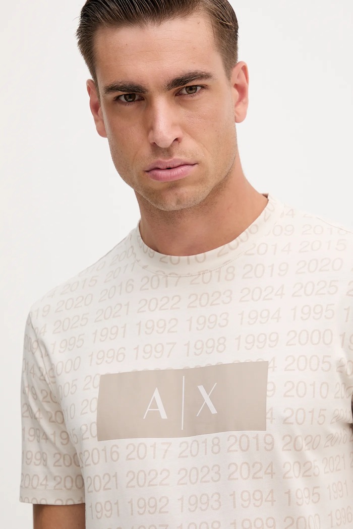 Bavlnené tričko Armani Exchange béžová XM001902.AF10356