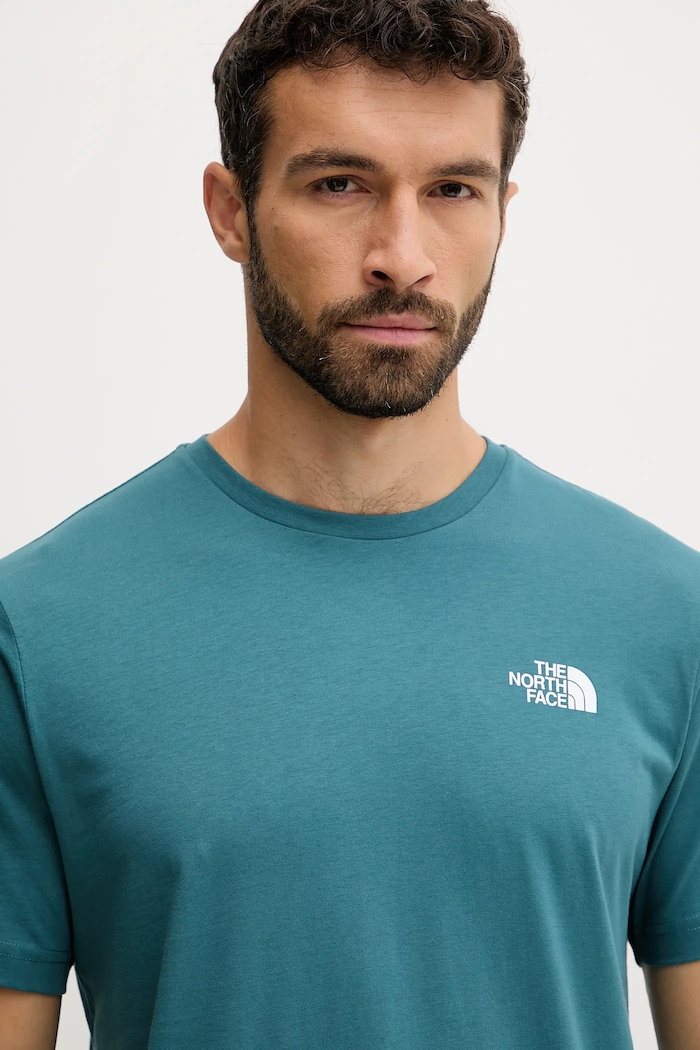 The North Face t-shirt bawełniany Redbox Celebration turkusowy NF0A87NVBQ51