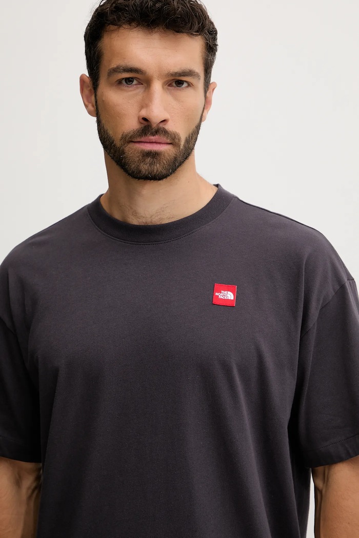 Bavlněné tričko The North Face Redbox šedá NF0A8EG50SA1