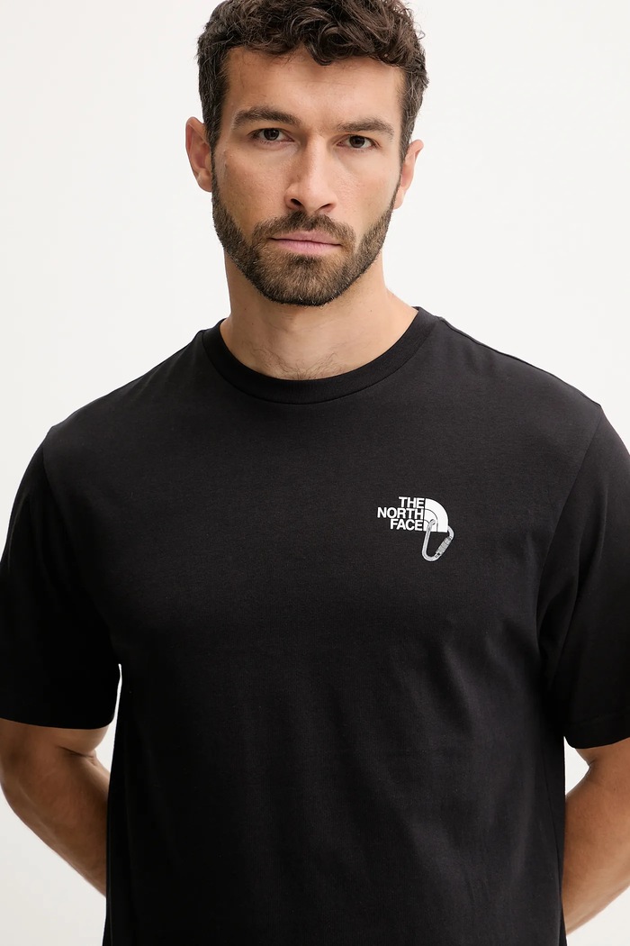 T-shirt bawełniany Explore Carabiner The North Face NF0A8F2HJK31 czarny