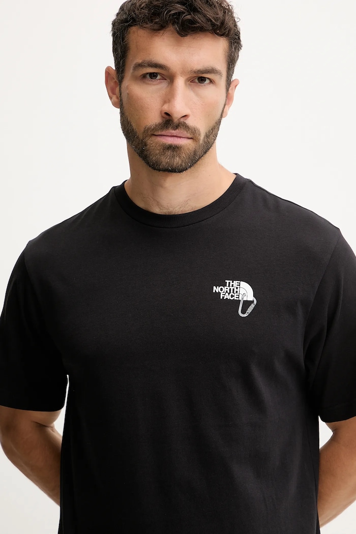 T-shirt bawełniany Explore Carabiner The North Face NF0A8F2HJK31 czarny