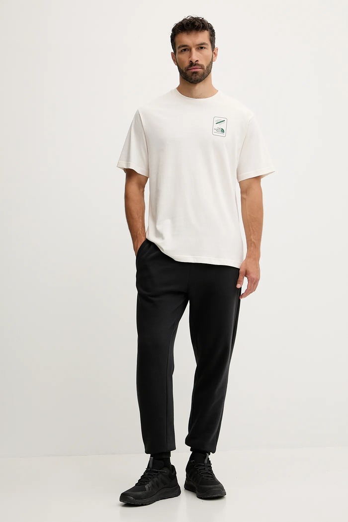 The North Face T-shirt bawełniany No Signal NF0A8F2MQLI1 beżowy AW25