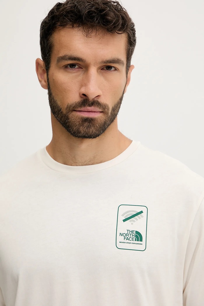 T-shirt bawełniany No Signal The North Face NF0A8F2MQLI1 beżowy