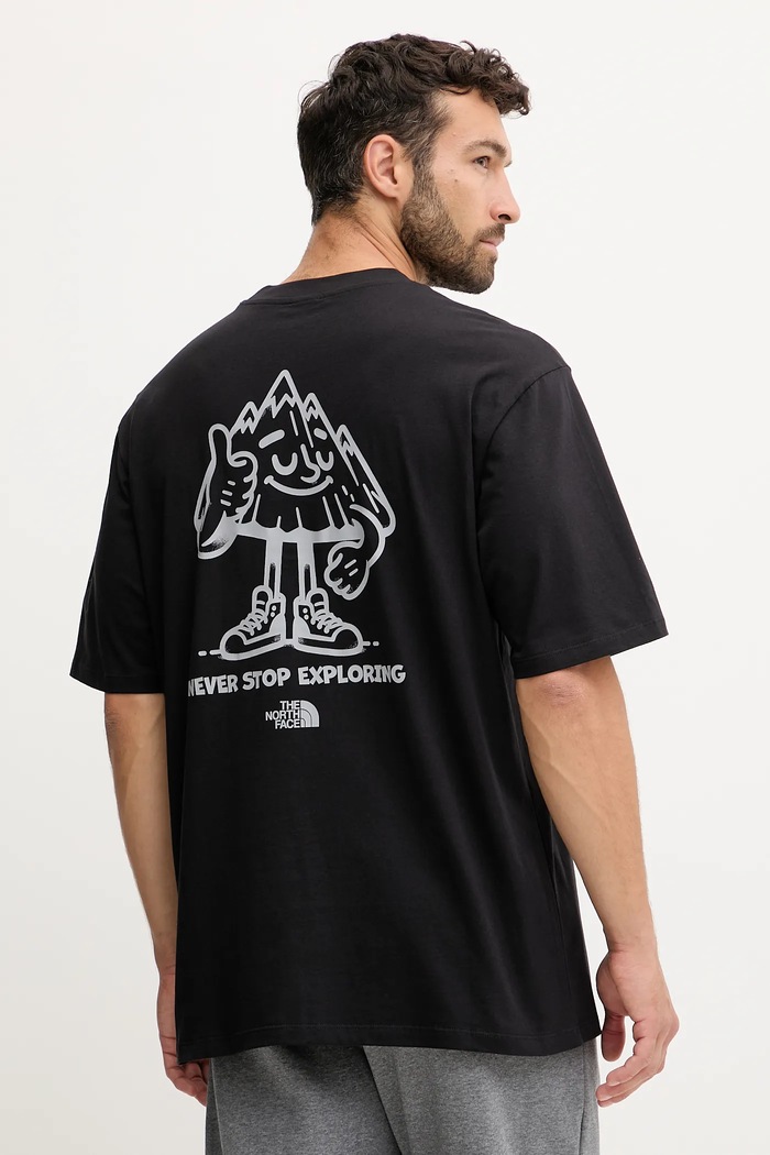 The North Face T-shirt bawełniany Mountain Fun czarny NF0A8F2NJK31