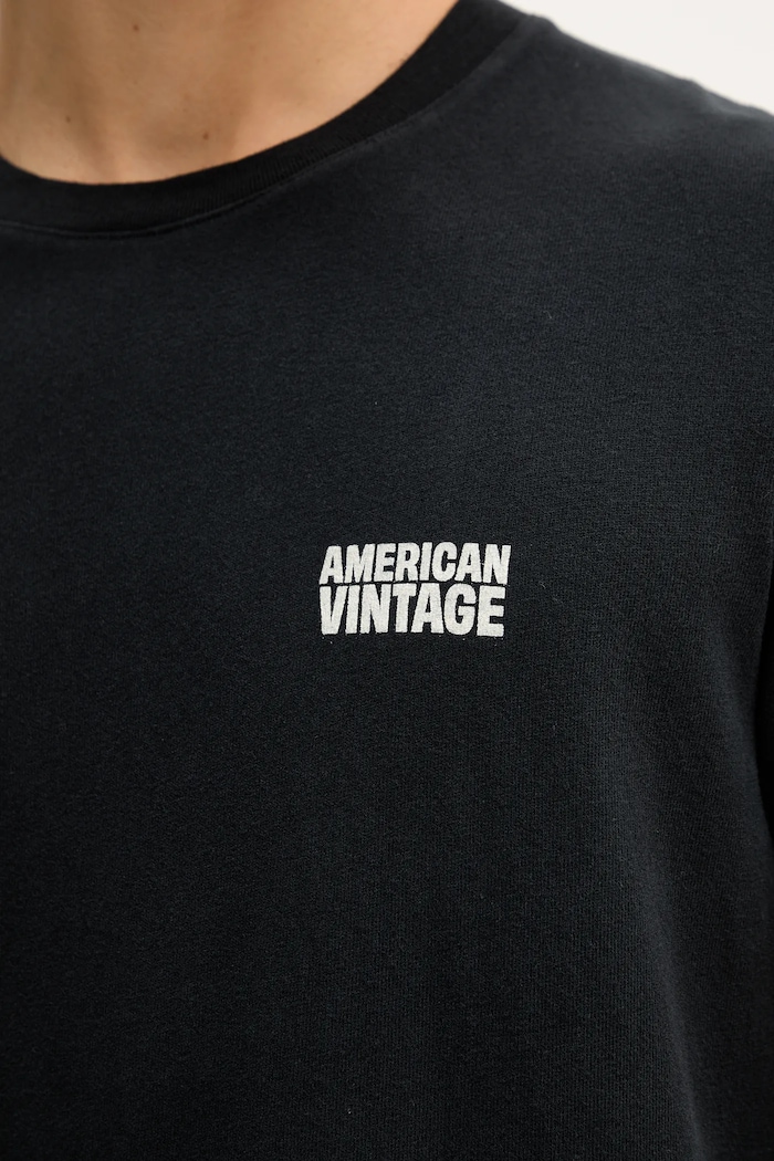 American Vintage pamut póló MYKO02C fekete
