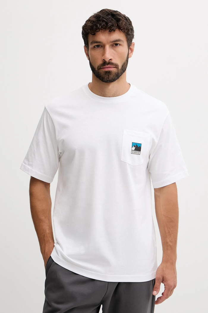 Bombažna kratka majica The North Face Okrogel bela NF0A8E3MFN41