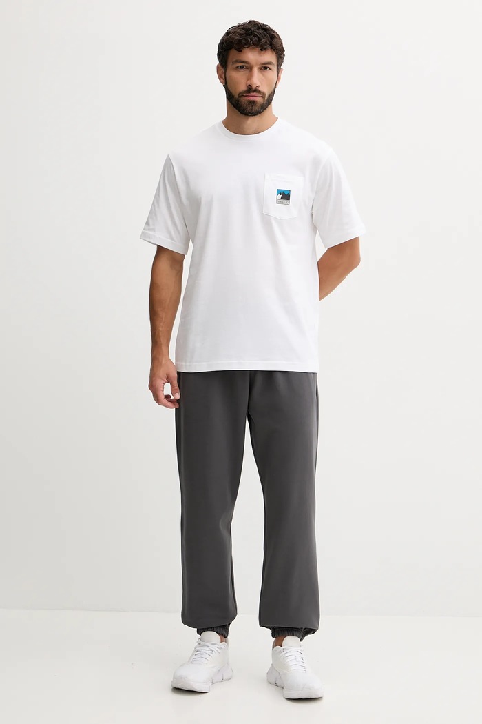 Bombažna kratka majica The North Face NF0A8E3MFN41 bela AW25