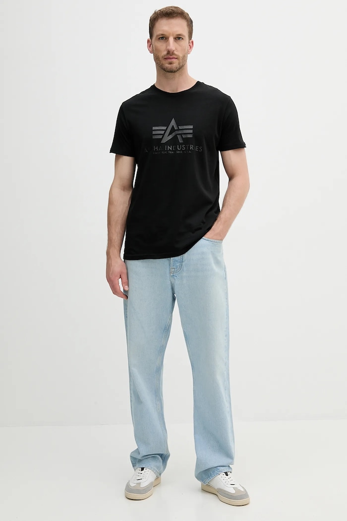 Alpha Industries tricou din bumbac 100501CB.515 negru SS26