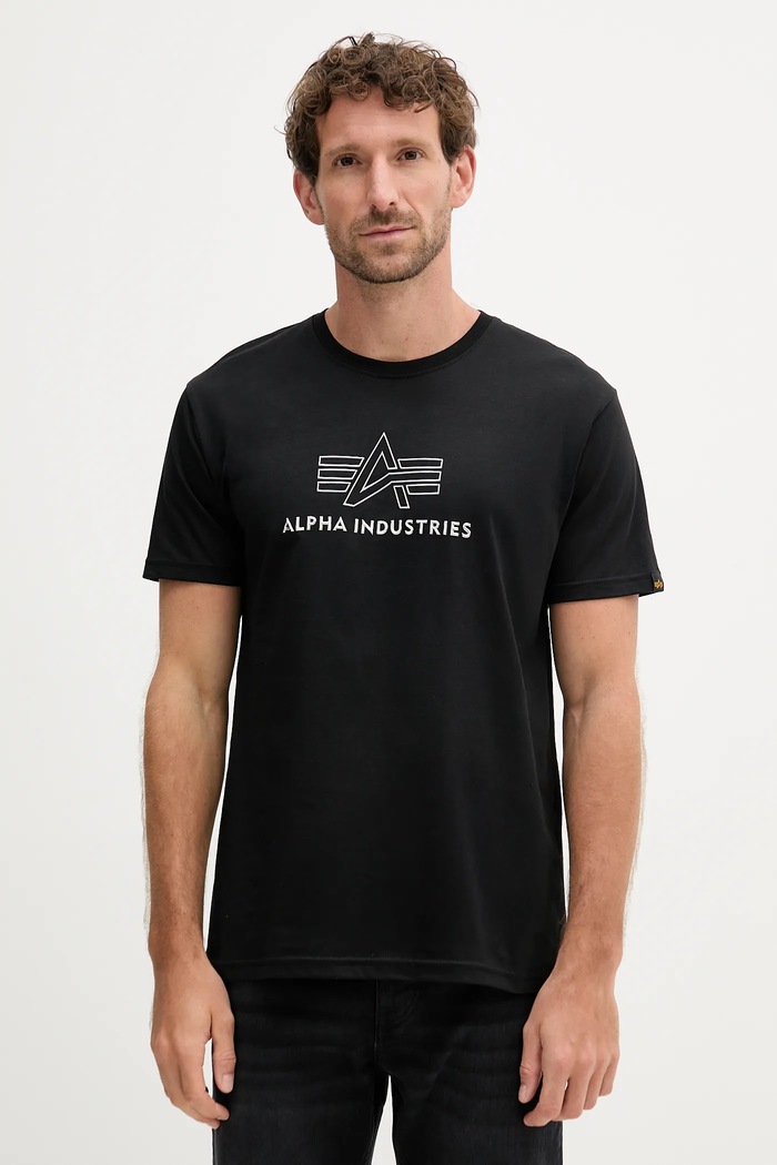Alpha Industries tricou din bumbac print negru 148525.373