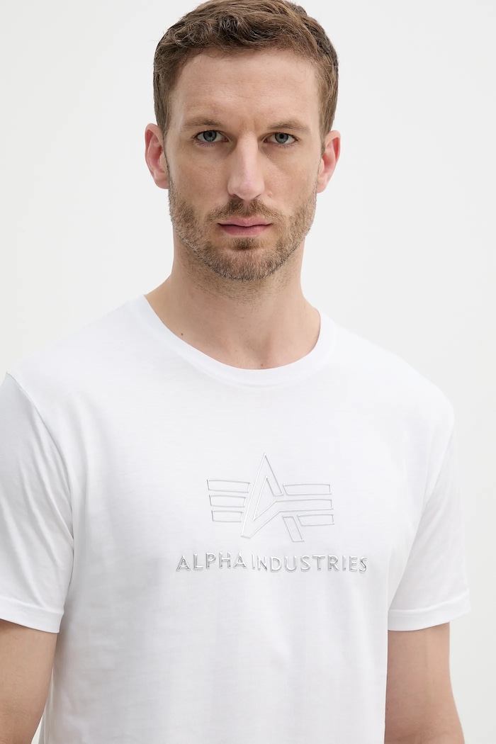 Oblečenie Bavlnené tričko Alpha Industries 148525.528 biela