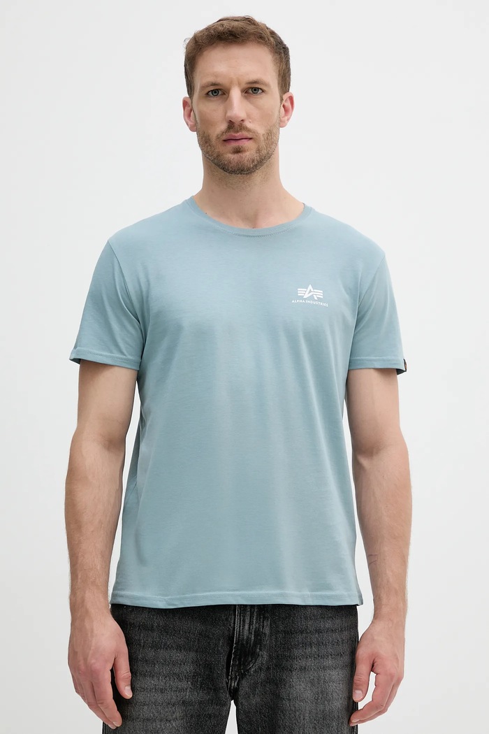 Alpha Industries t-shirt bawełniany bawełna niebieski 188505.134