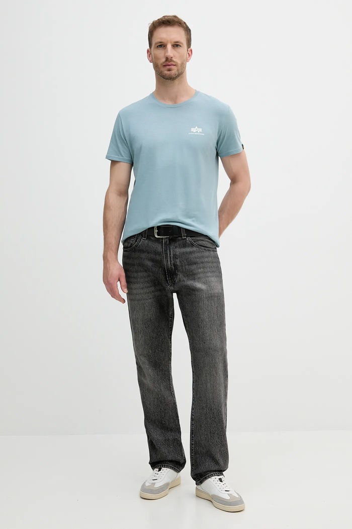 Alpha Industries t-shirt bawełniany 188505.134 niebieski AW25