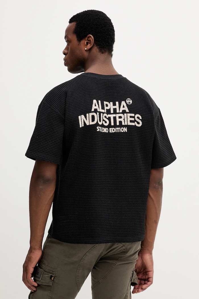 Alpha Industries tricou din bumbac print negru 258502.03