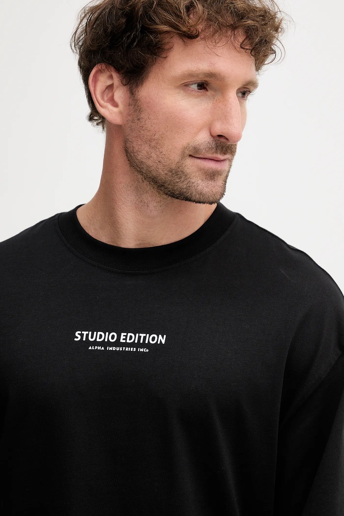 Bavlnené tričko Alpha Industries čierna 156553.03