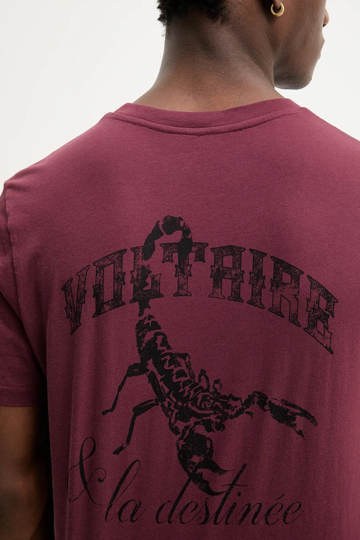 Bavlněné tričko ZADIG&VOLTAIRE JMTS01741 burgundské