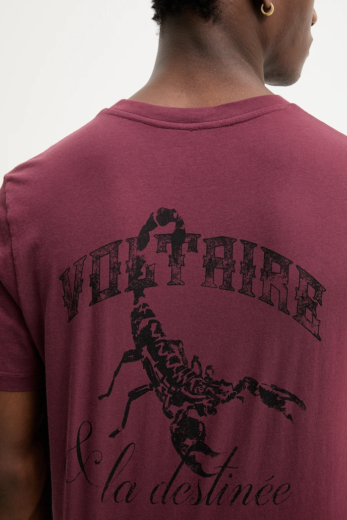 Bavlněné tričko ZADIG&VOLTAIRE JMTS01741 burgundské