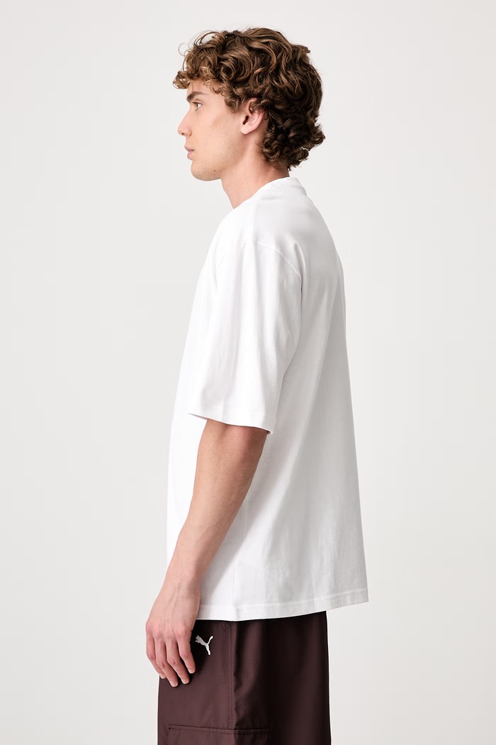 Puma maglietta basic da uomo in cotone Wardrobe Essential bianco 629645