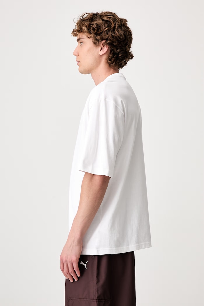 Puma maglietta basic da uomo in cotone Wardrobe Essential bianco 629645