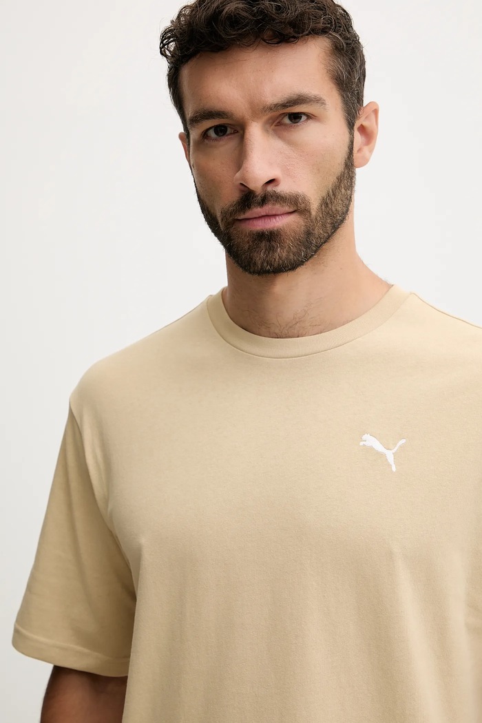 Бавовняна футболка Puma Wardrobe Essential бежевий 629645